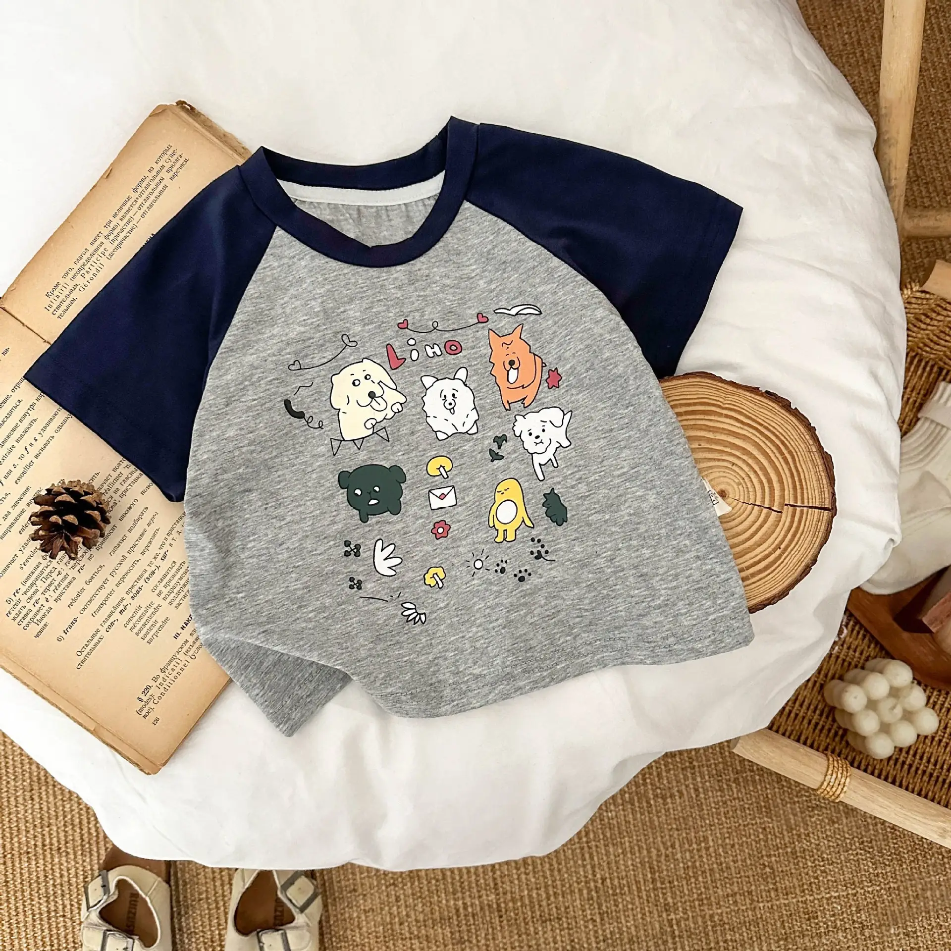 Baby Cotton Cartoon T-Shirt White Short Sleeve
