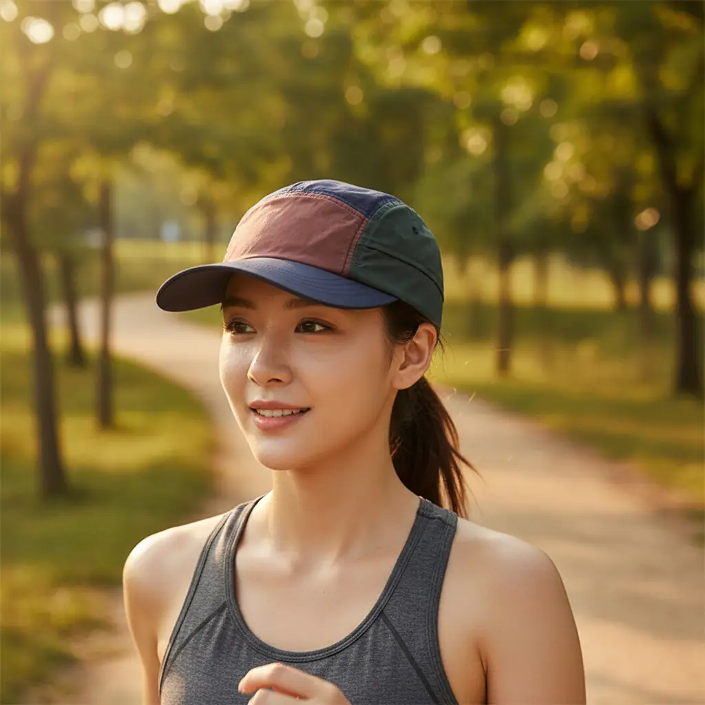 Women's Blue Running Cap with 5-Panel Design - Image 5
