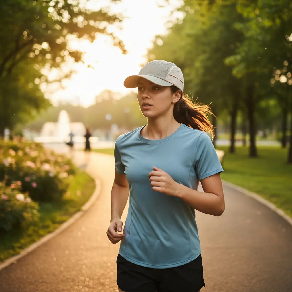 Women's Blue Running Cap with 5-Panel Design - Image 7