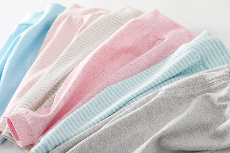 Baby Cotton Tummy Pants Pink Striped Winter Sleep Pants — feature 10