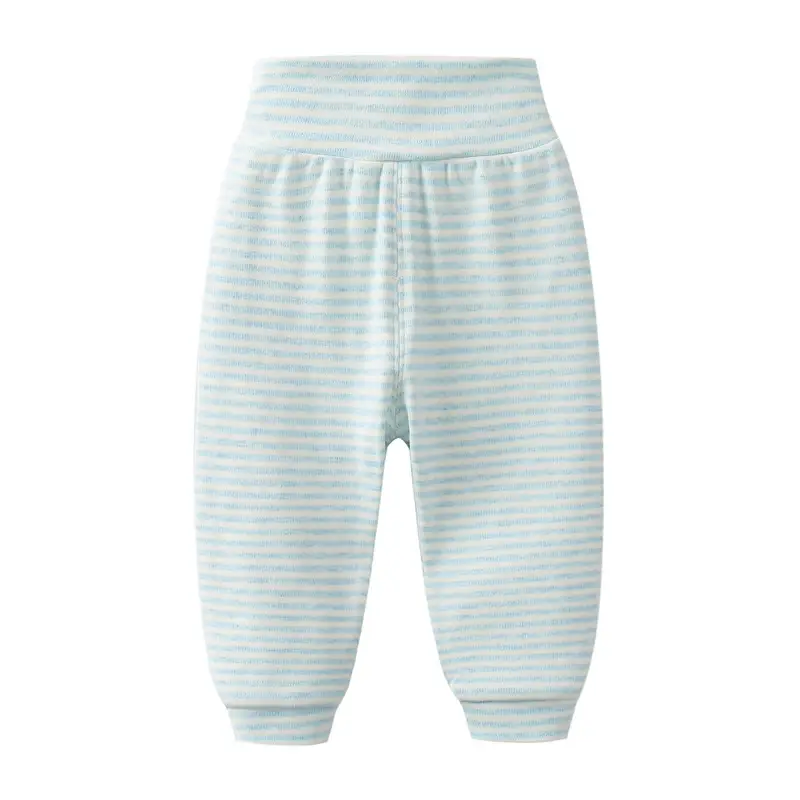 Baby Cotton Tummy Pants Pink Striped Winter Sleep Pants