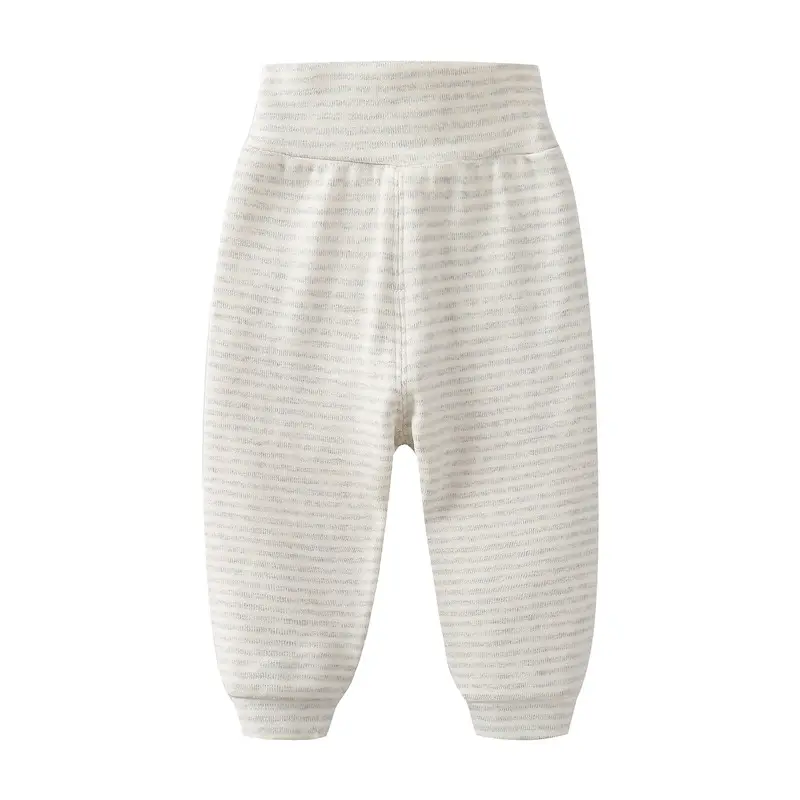 Baby Cotton Tummy Pants Pink Striped Winter Sleep Pants