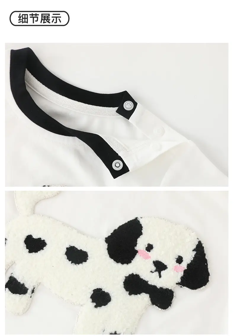 Duuduu Bow Tie Dog 2025 Boys Summer T-Shirt White Black — feature 16