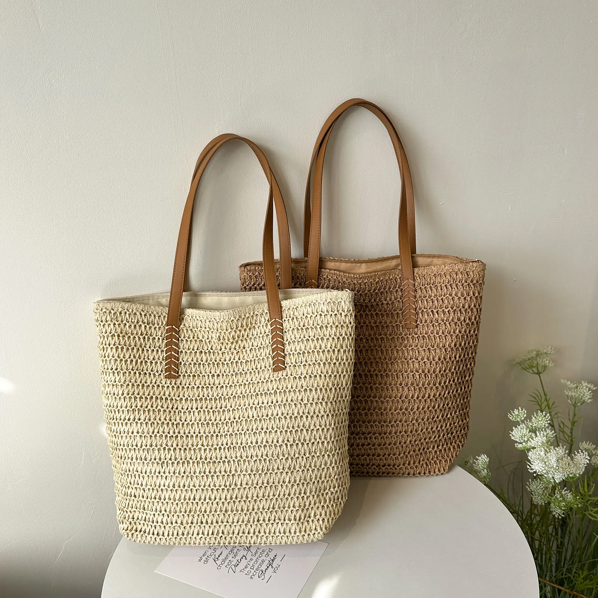 Women Straw Woven Large Capacity Shoulder Bag 2025 - Image 6