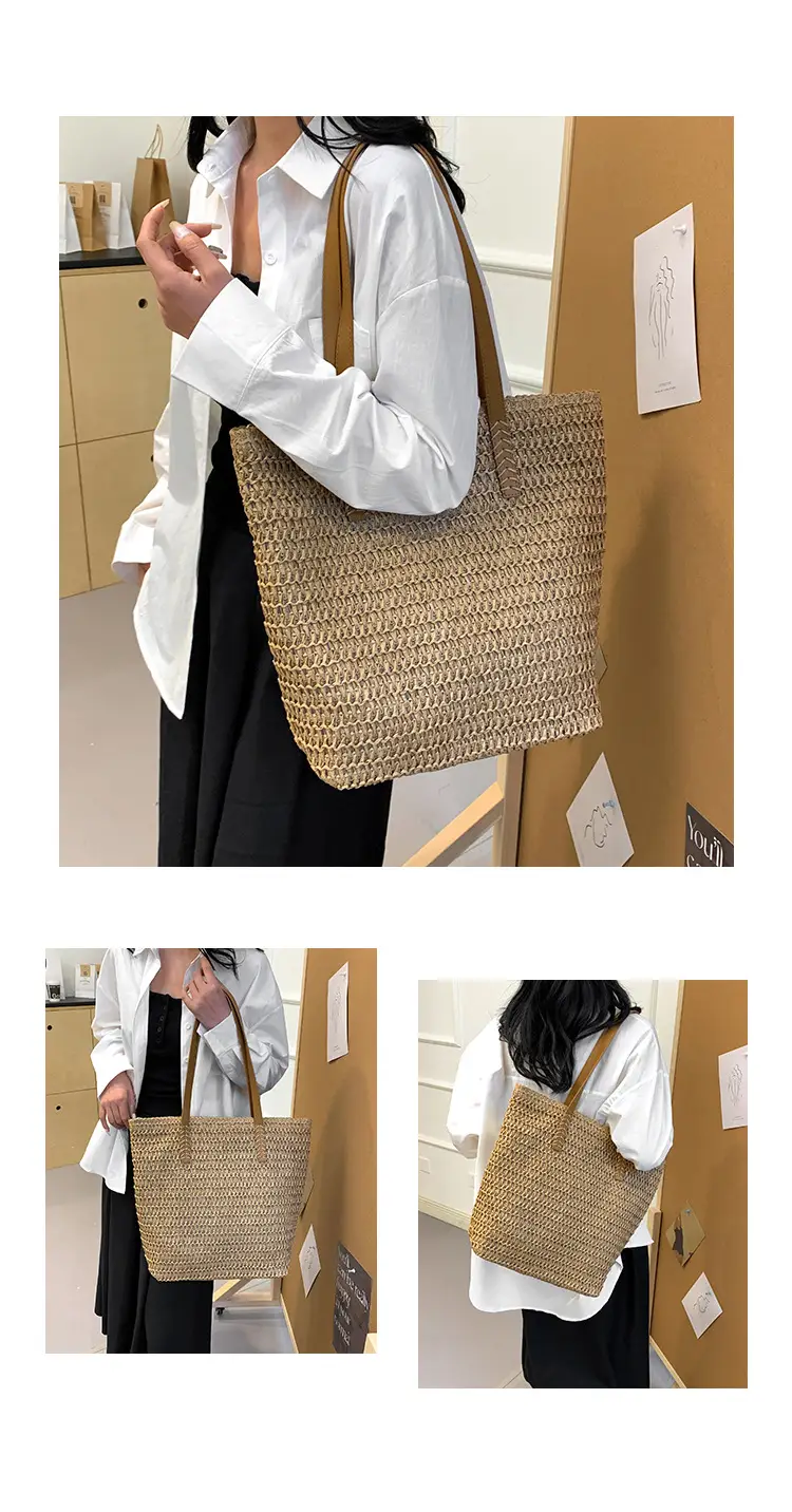 Women Straw Woven Large Capacity Shoulder Bag 2025 — feature 11