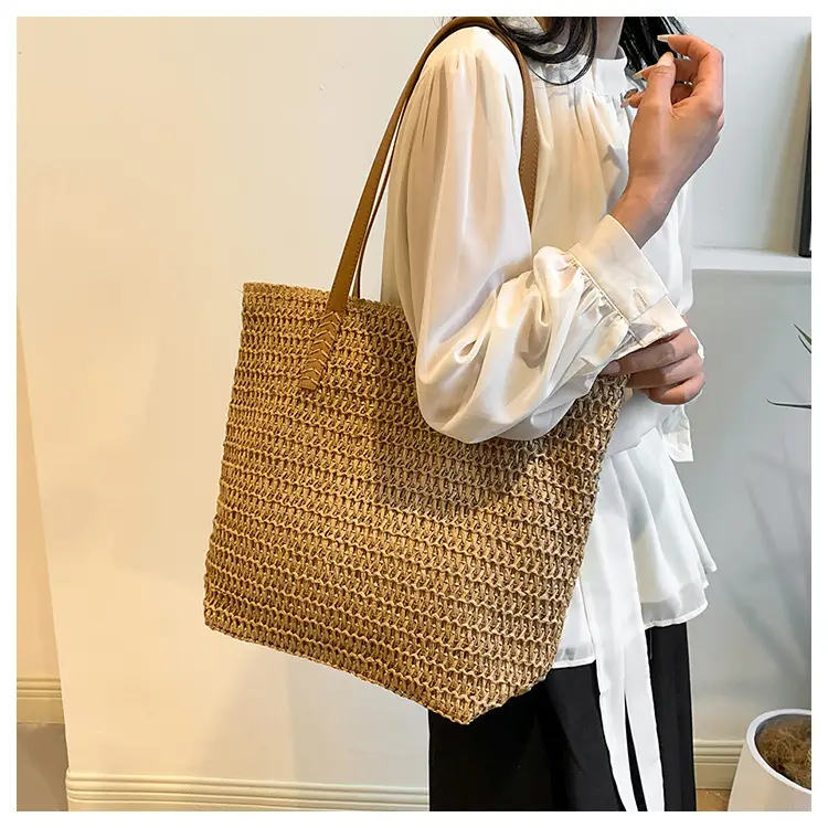 Women Straw Woven Large Capacity Shoulder Bag 2025 — feature 14