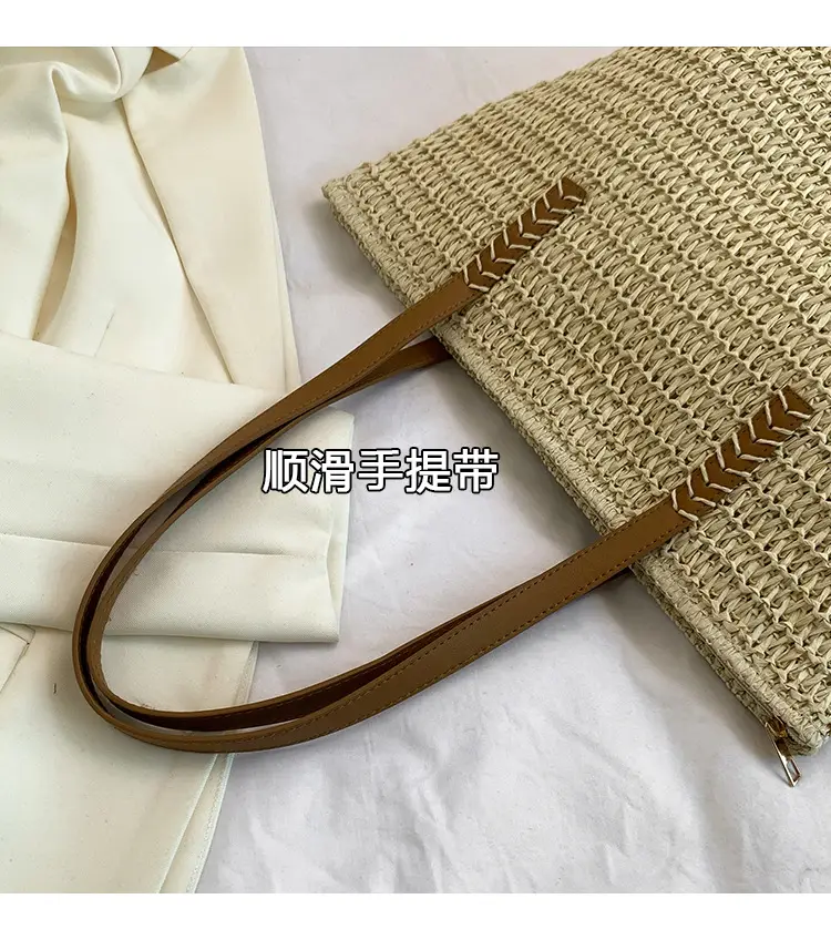 Women Straw Woven Large Capacity Shoulder Bag 2025 — feature 6