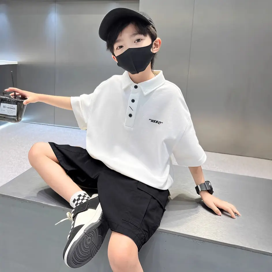 Children's Boys Polo Shirt Black Short Sleeve Summer 2026 - Image 4