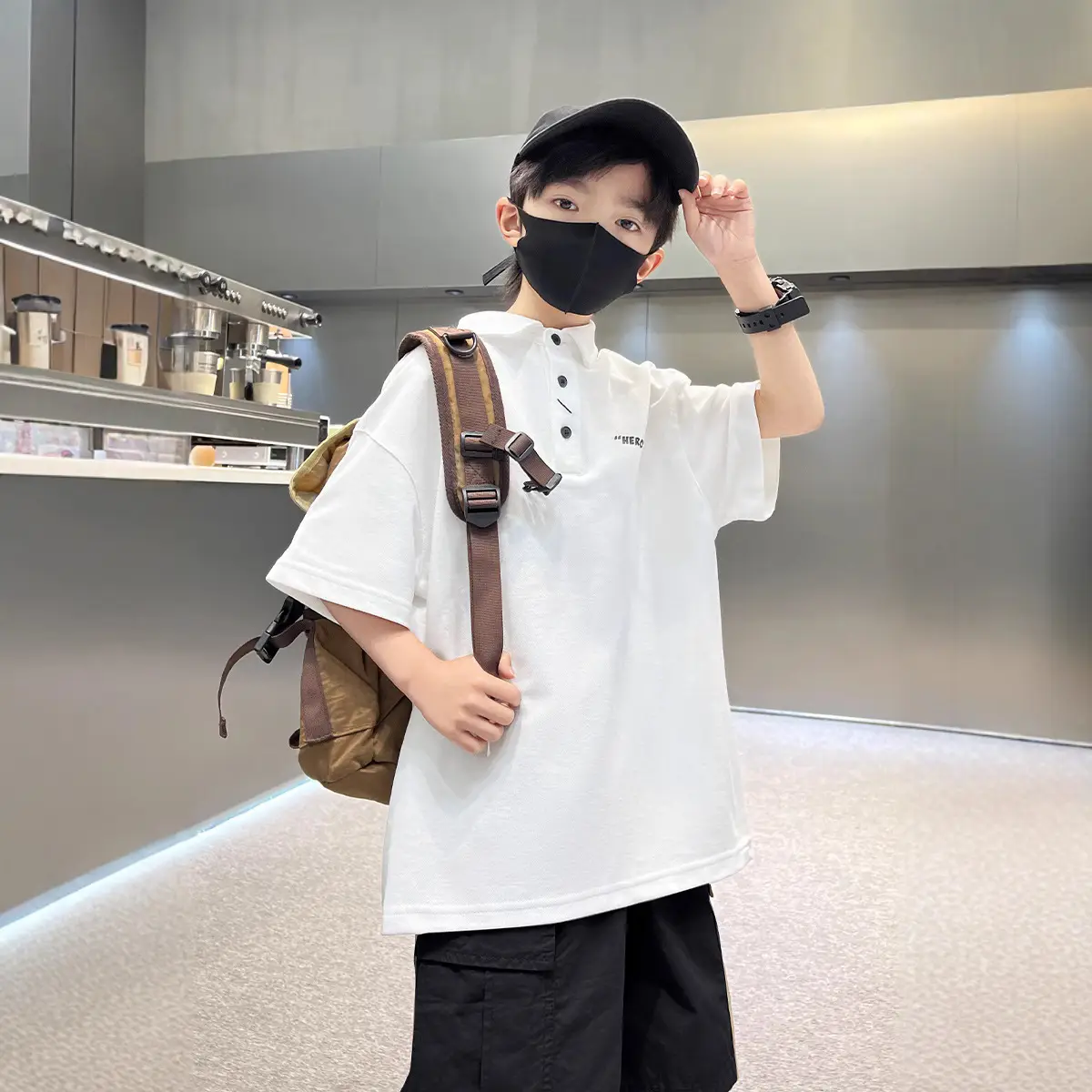Children's Boys Polo Shirt Black Short Sleeve Summer 2026 - Image 6