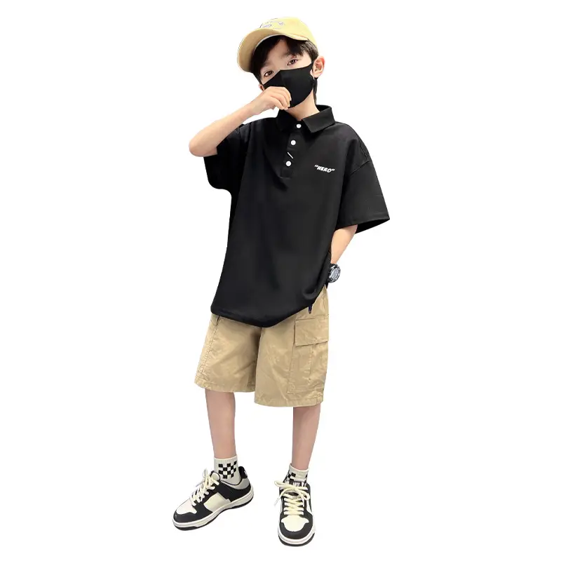 Children's Boys Polo Shirt Black Short Sleeve Summer 2026 - Image 7