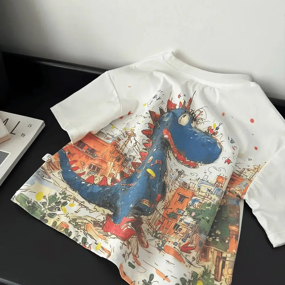 Children Cotton Cartoon T-Shirt Summer Boy 2025 - Image 2