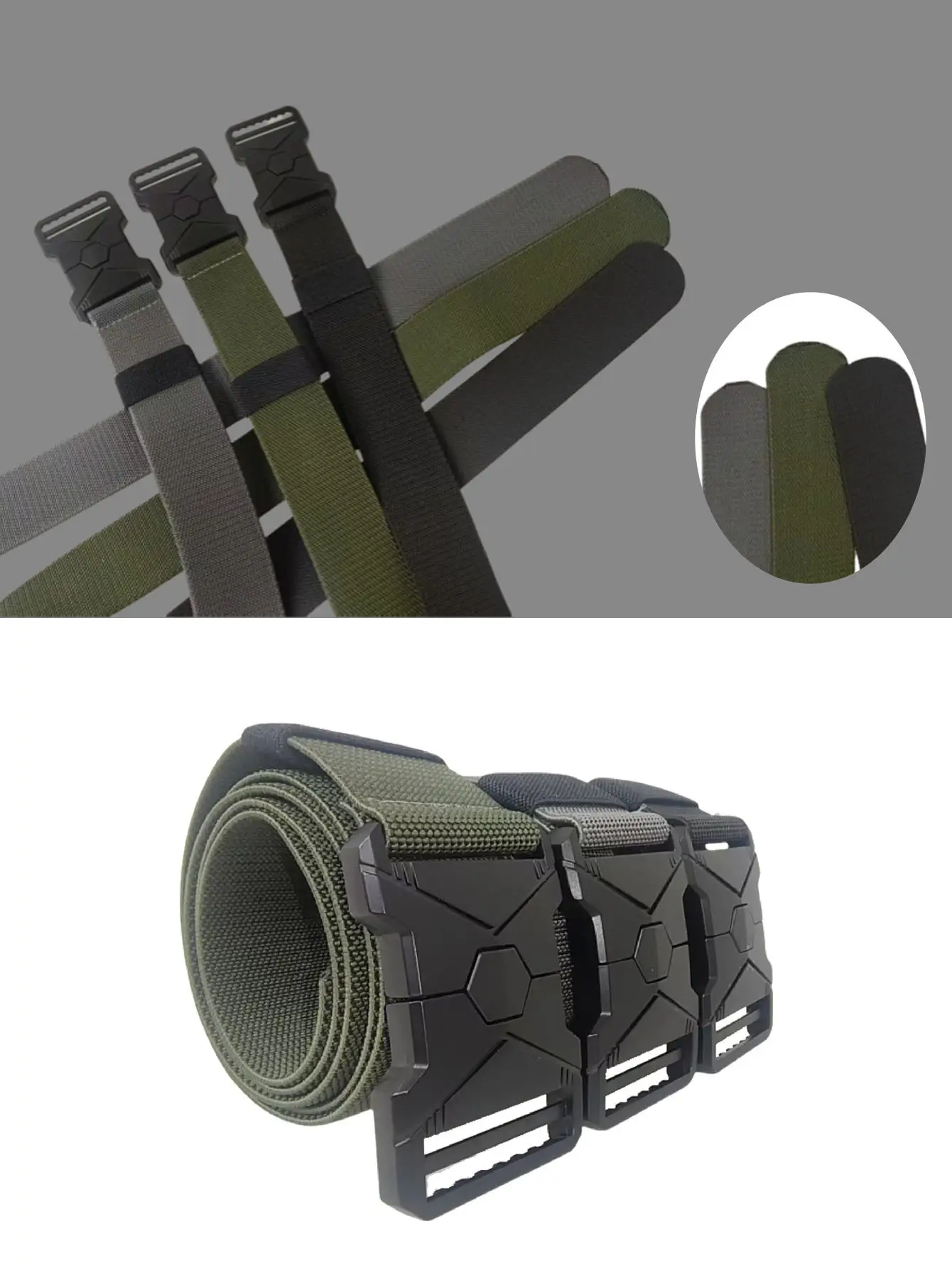 Tactical Elastic Belt Black Nylon Buckle — feature 3