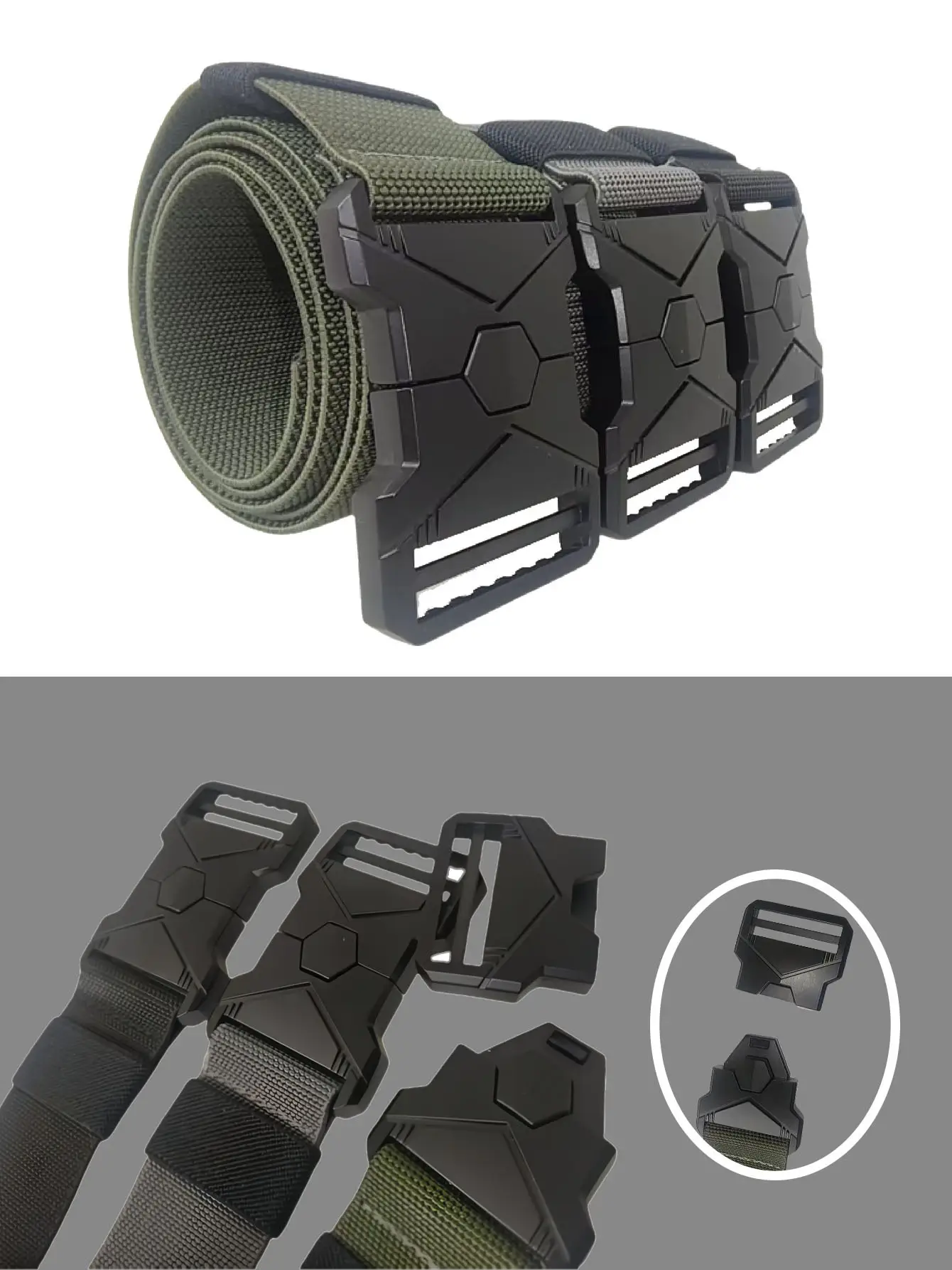 Tactical Elastic Belt Black Nylon Buckle — feature 4