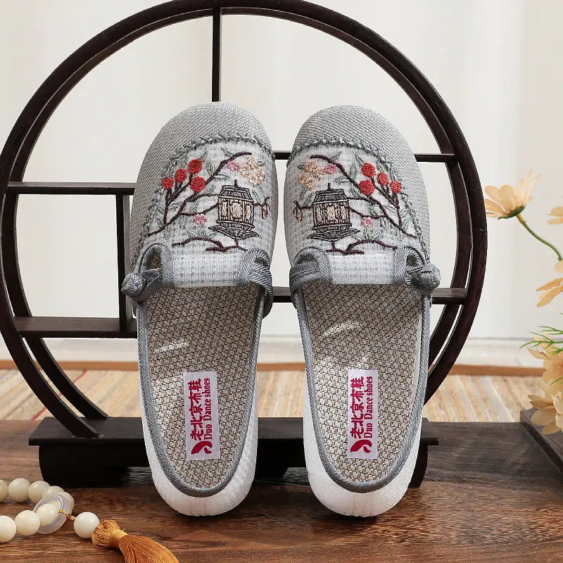 26 Mesh Shoes Spring and Summer Old Beijing Cloth Shoes Soft Sole Non-Slip Breathable Single Shoes Flat Heel Lightweight Casual Shoes Mom Shoes Women's Shoes - Image 5