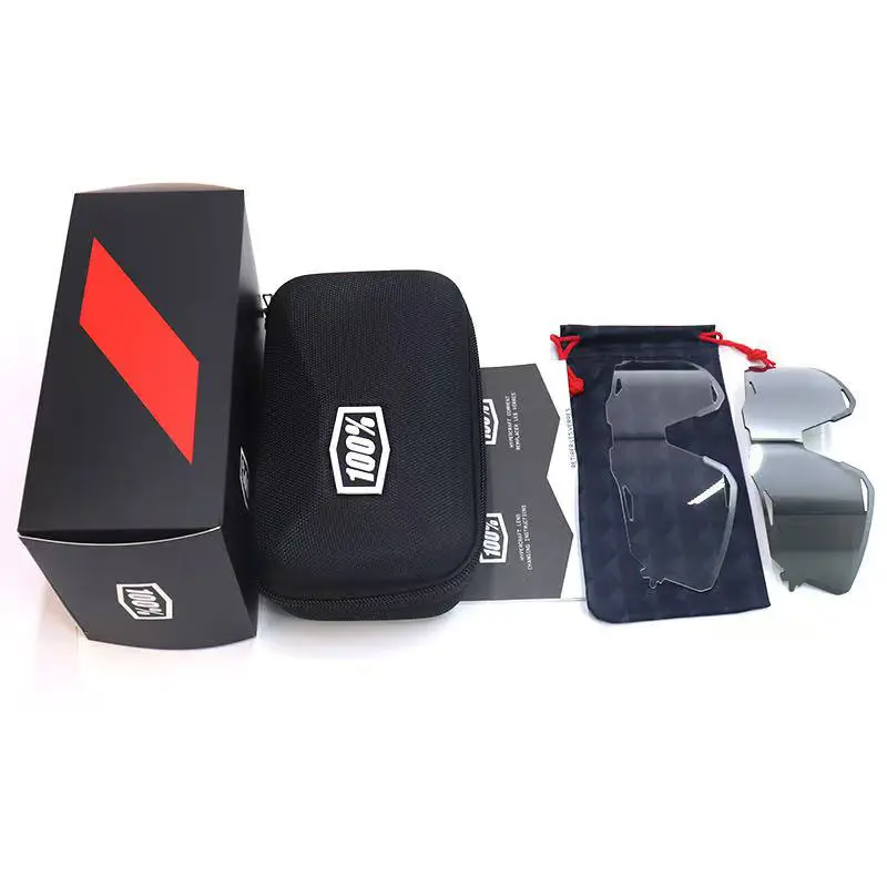 Three-Lens Outdoor Sunglasses Blue Mountain Bike Goggles