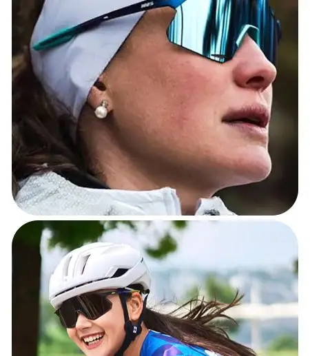 Three-Lens Outdoor Sunglasses Blue Mountain Bike Goggles — feature 3