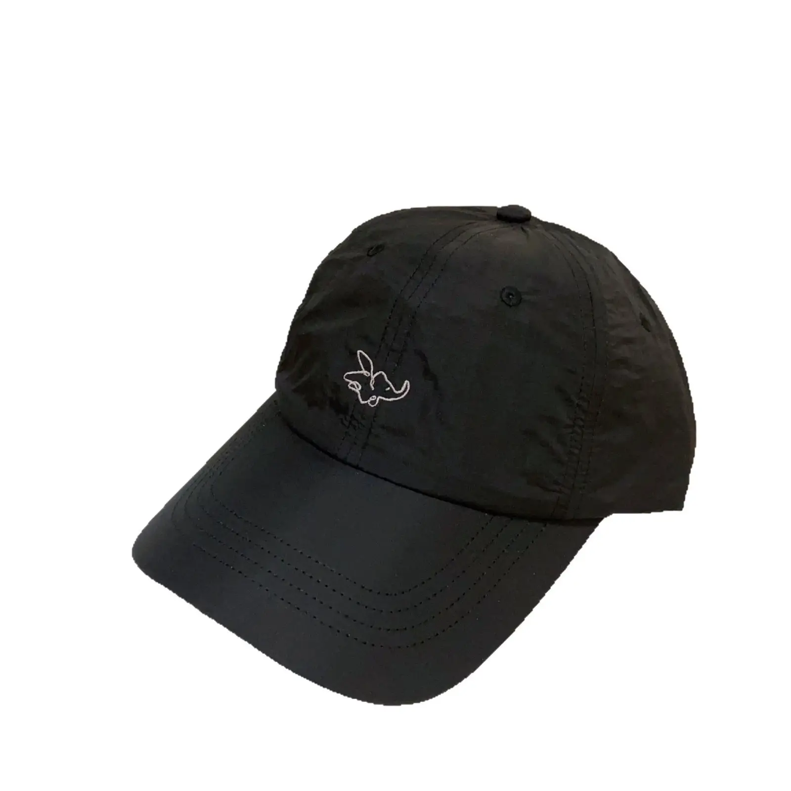 White Embroidered Dumbo Cap for Men Women