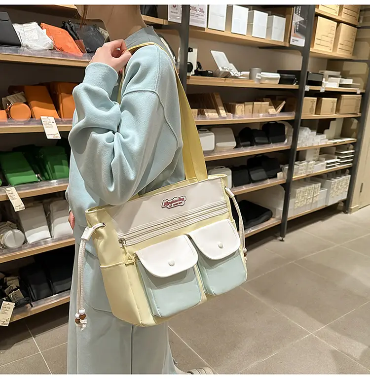 Cute Pink & Beige Shoulder Bag for Students & Travel — feature 16