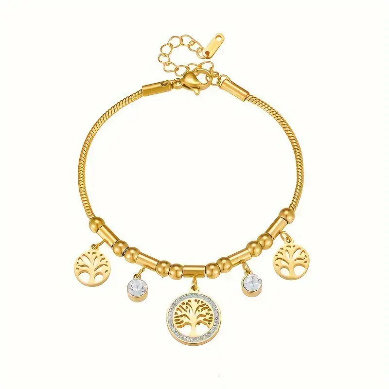 Gold Titanium Tree of Life Pendant Bracelet β feature 5