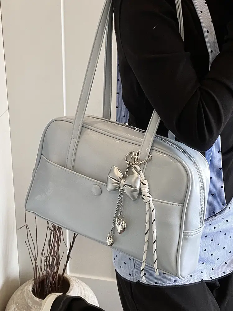 Pink Korean Style Shoulder Bag with Chain Strap