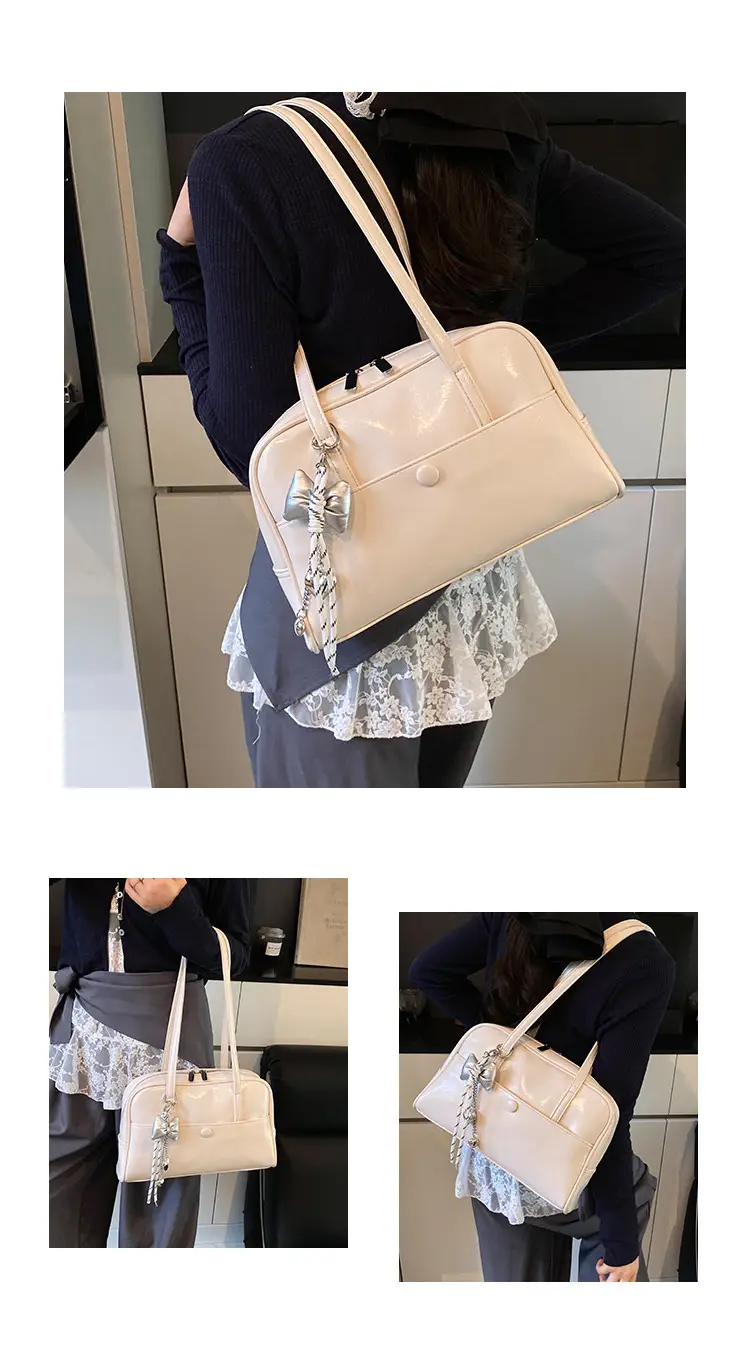 Pink Korean Style Shoulder Bag with Chain Strap — feature 12