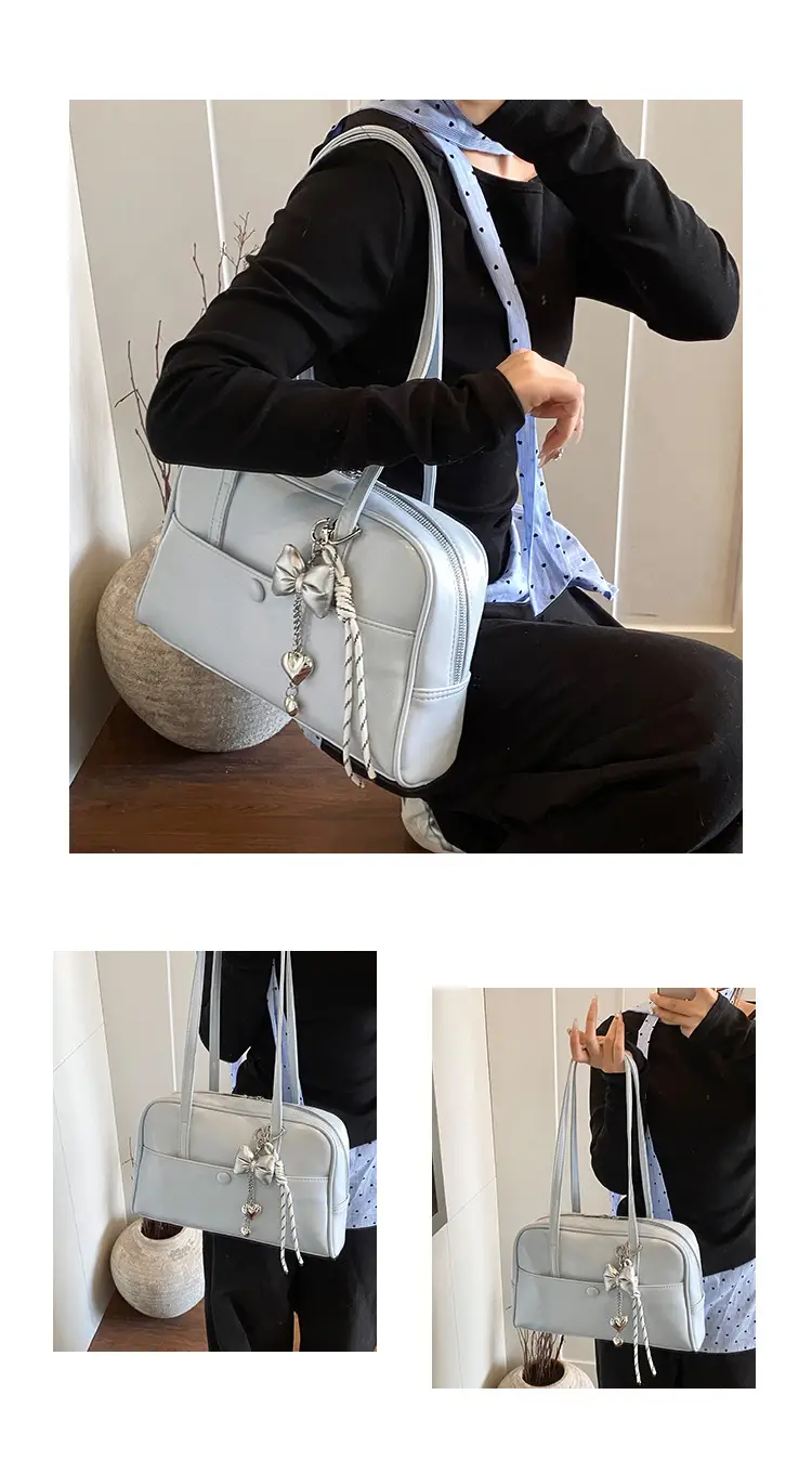 Pink Korean Style Shoulder Bag with Chain Strap — feature 14