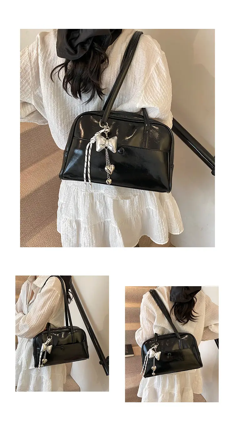 Pink Korean Style Shoulder Bag with Chain Strap — feature 15