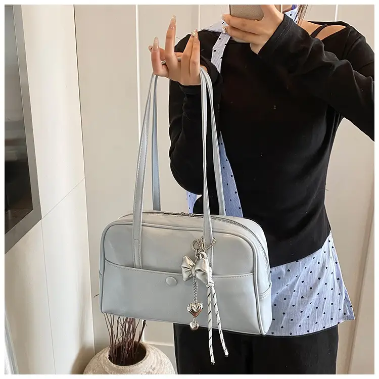 Pink Korean Style Shoulder Bag with Chain Strap — feature 17