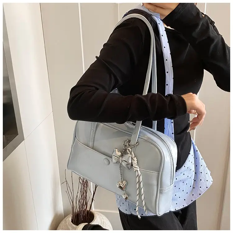 Pink Korean Style Shoulder Bag with Chain Strap — feature 19