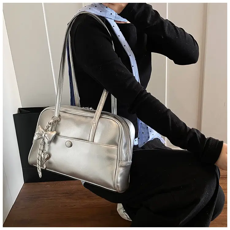 Pink Korean Style Shoulder Bag with Chain Strap — feature 22
