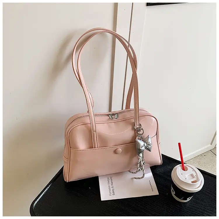 Pink Korean Style Shoulder Bag with Chain Strap — feature 41