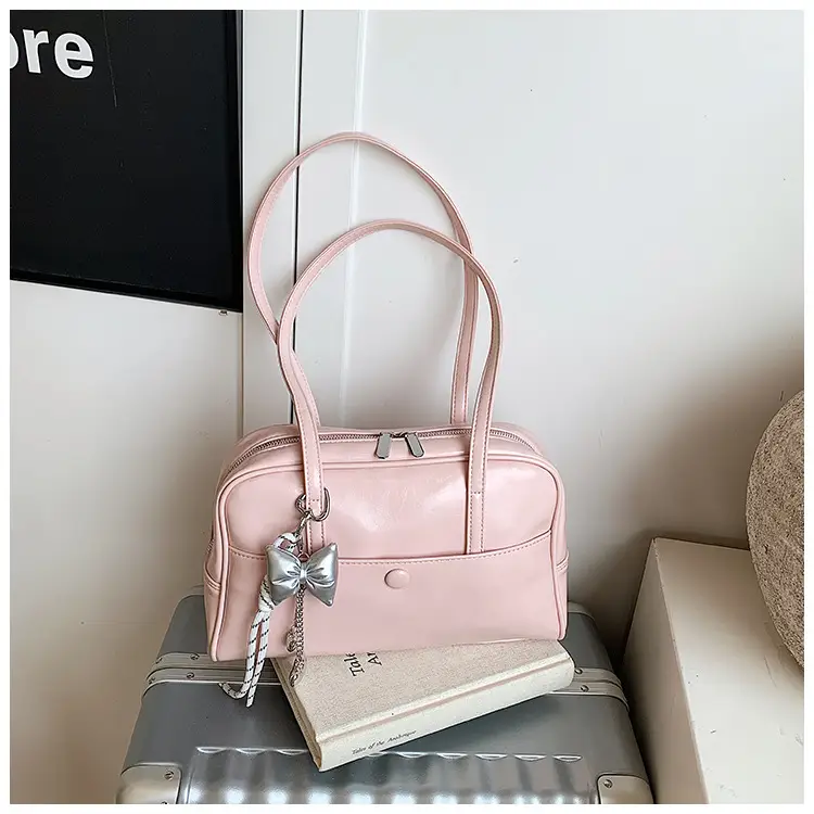 Pink Korean Style Shoulder Bag with Chain Strap — feature 42