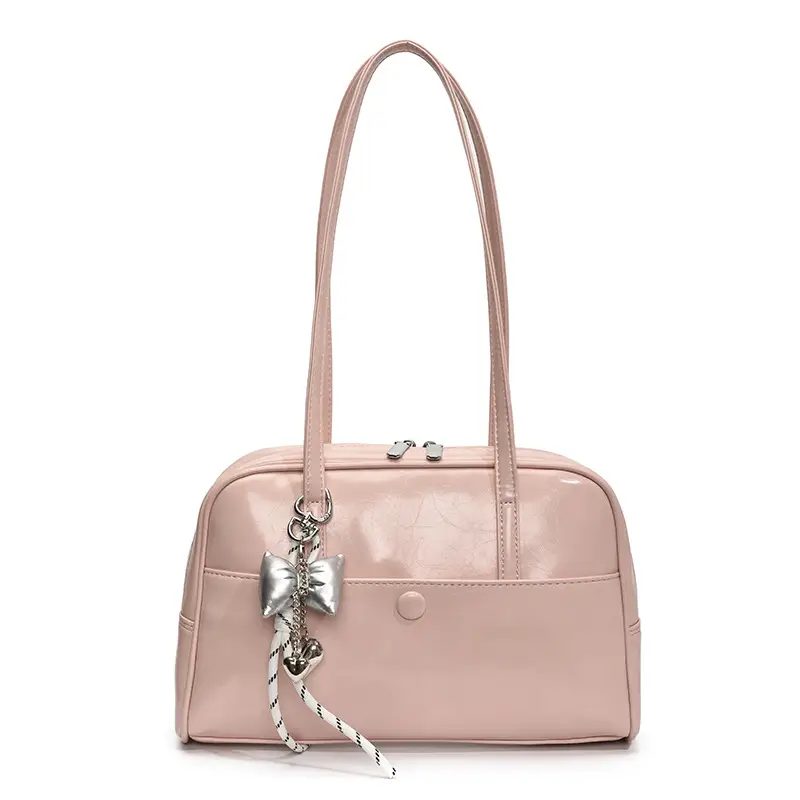 Pink Korean Style Shoulder Bag with Chain Strap