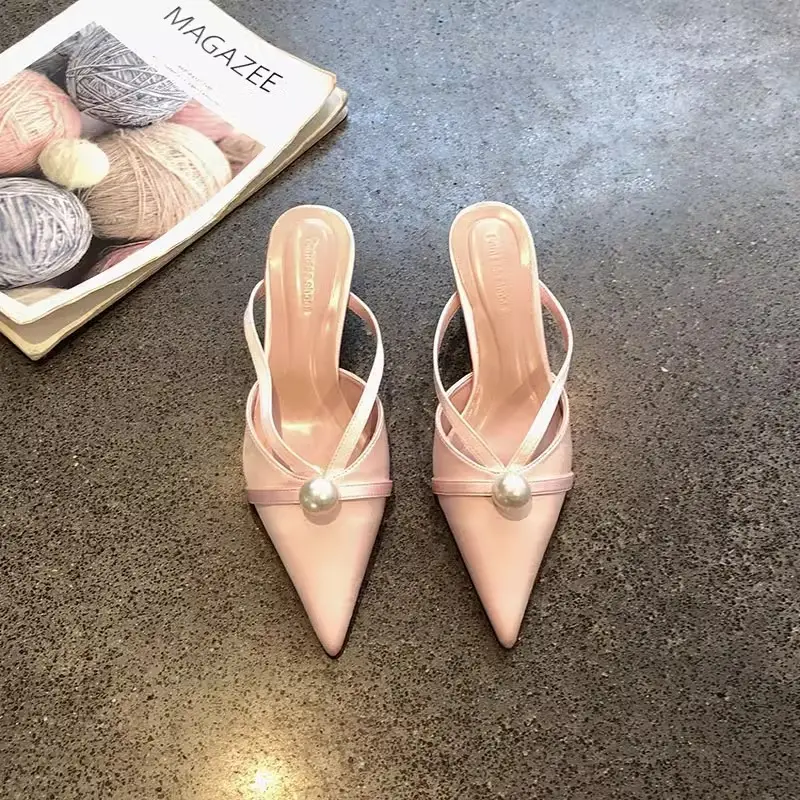 2025 French Satin Pearl Pointed Heels for Women — feature 3