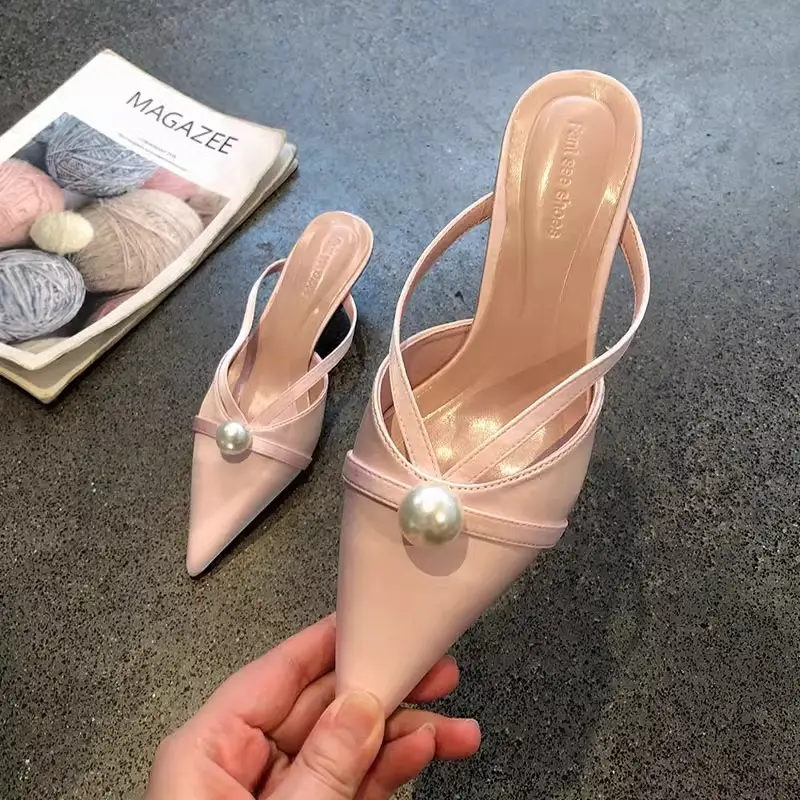 2025 French Satin Pearl Pointed Heels for Women — feature 4