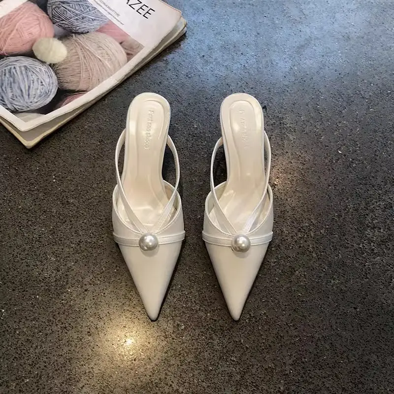 2025 French Satin Pearl Pointed Heels for Women — feature 5