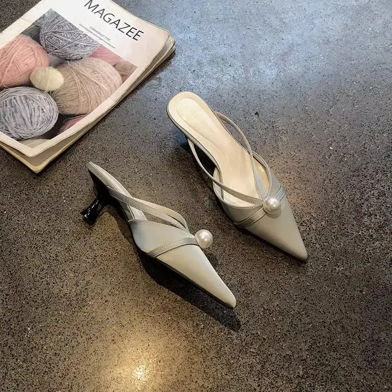 2025 French Satin Pearl Pointed Heels for Women — feature 7