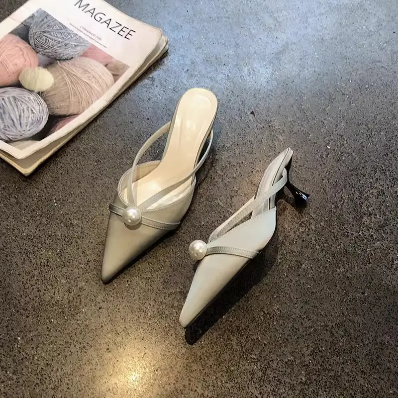 2025 French Satin Pearl Pointed Heels for Women — feature 8