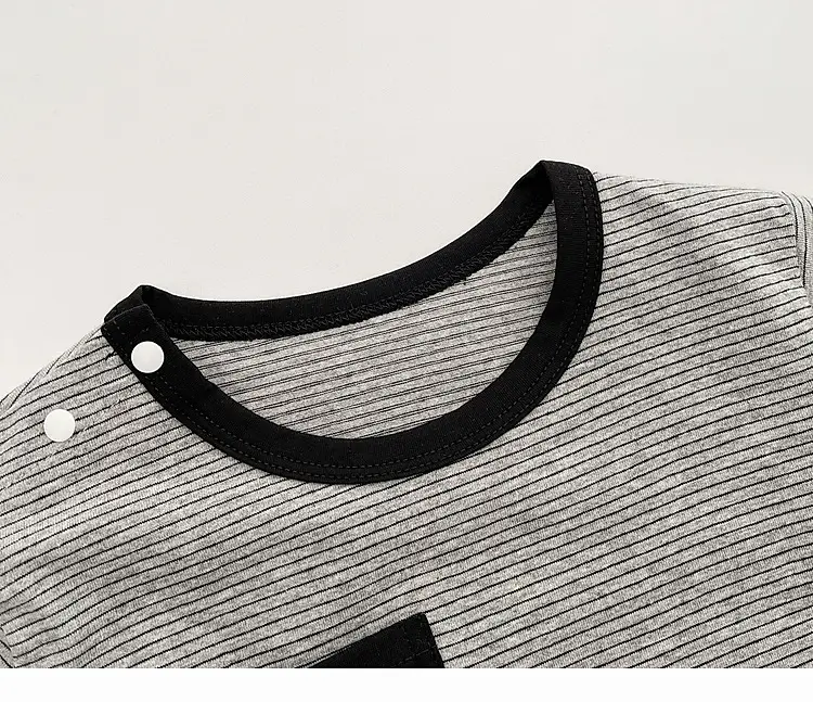 Baby Boys Summer Suit Gray Black Two-Piece Set — feature 26