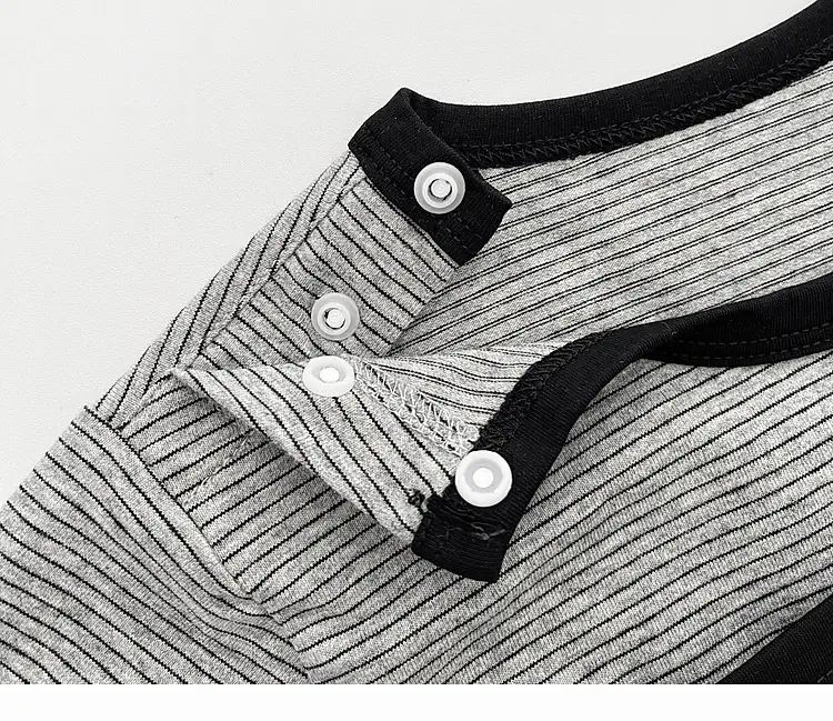 Baby Boys Summer Suit Gray Black Two-Piece Set — feature 27