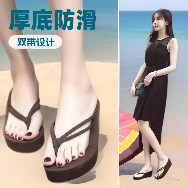 Women's Eva Flip-Flops for Outdoor Wear, European and American Style High Heels, Summer Sandals, Thick-Soled Height-Increasing Summer Slippers - Image 16