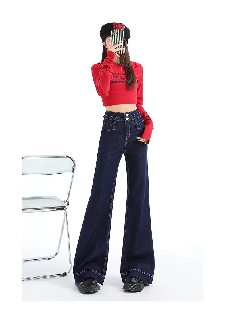 2025 Dark Blue Wide Leg Belly Slimmer Pants — feature 8