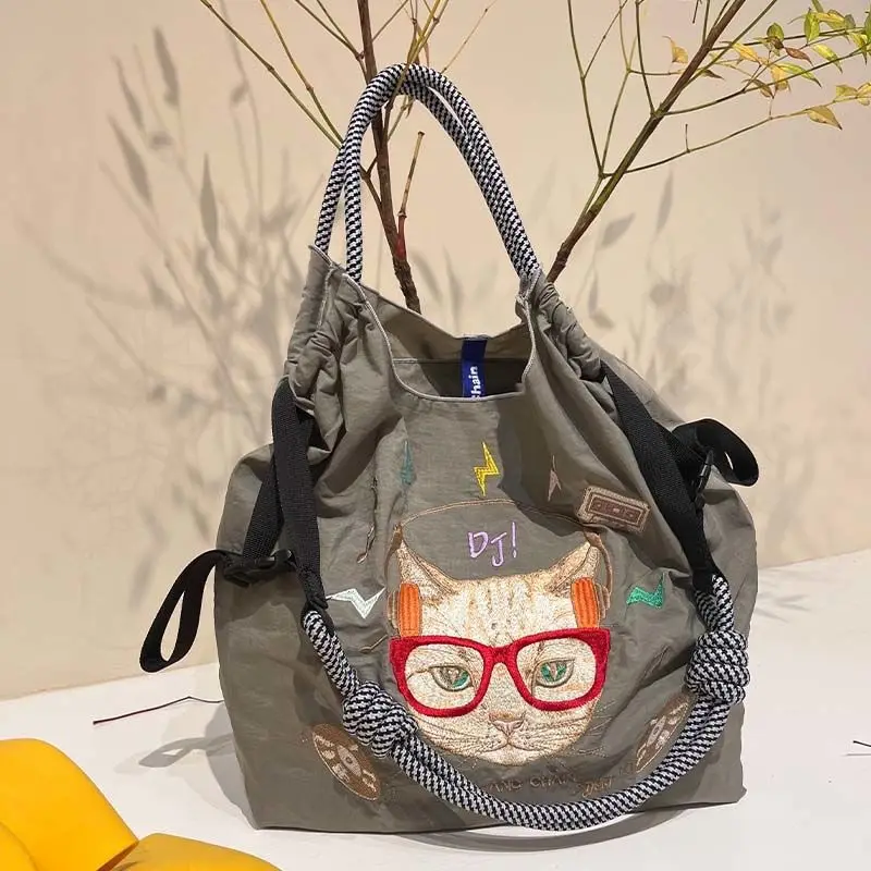 Japanese New Ball Chain Embroidered Nylon Bag — feature 9