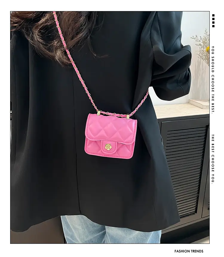 Black Quilted Mini Chain Shoulder Bag for Women — feature 1
