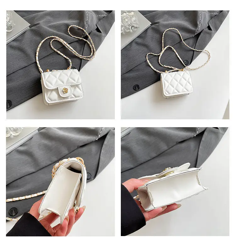 Black Quilted Mini Chain Shoulder Bag for Women — feature 12