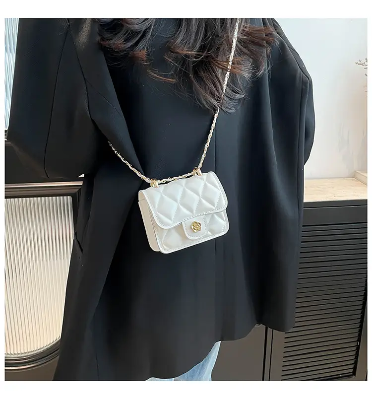 Black Quilted Mini Chain Shoulder Bag for Women — feature 14