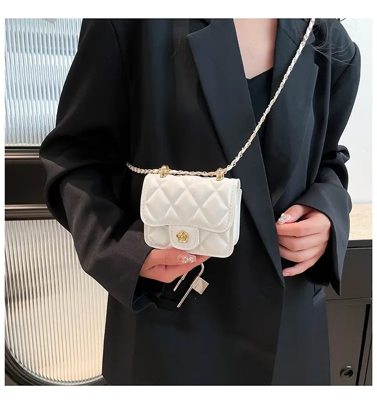 Black Quilted Mini Chain Shoulder Bag for Women — feature 15