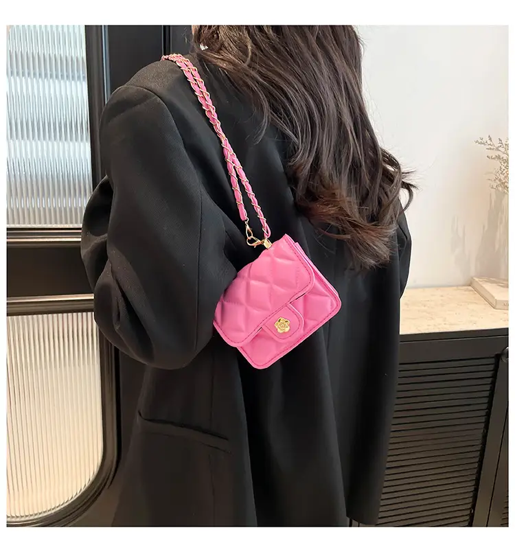 Black Quilted Mini Chain Shoulder Bag for Women — feature 19