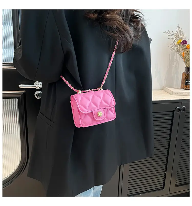 Black Quilted Mini Chain Shoulder Bag for Women — feature 21
