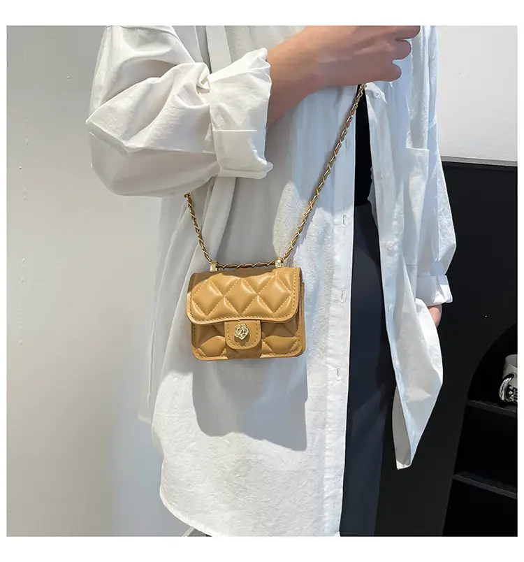 Black Quilted Mini Chain Shoulder Bag for Women — feature 26